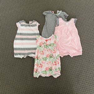 Burt’s Bee Baby girl romper bundle 6-9